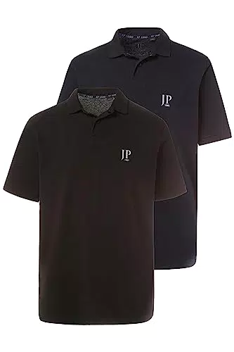 JP 1880 Herren Poloshirt in Schwarz - Größe 6XL