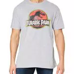 Jurassic Park Herren Logo im Used-Look T-Shirt, grau