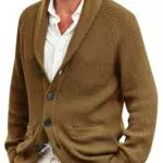 Karlywindow Herren Strickjacke mit Schalkragen - Winterjacke Langarm Cardigan