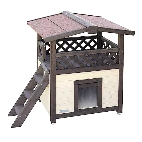 Katzenhaus 4-Seasons Deluxe mit Aussichtsplattform - Wärmeisoliert und wetterfest