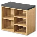 Kesper Schuhschrank mit Sitzkissen aus Faserplatte - Maße: B51,5 x H48 x L29,5 cm - Braun