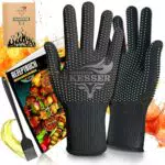 KESSER® Grillhandschuhe hitzebeständig bis 500° | Ofenhandschuhe aus Aramid-Gewebe mit rutschfestem Griff