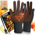 KESSER® Grillhandschuhe hitzebeständig bis 500° | Ofenhandschuhe aus Aramid-Gewebe mit rutschfestem Griff