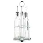 KitchenCraft World of Flavours Öl- und Essigflaschen-Set mit Edelstahlgestell