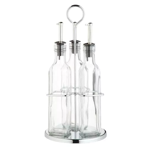 KitchenCraft World of Flavours Öl- und Essigflaschen-Set mit Edelstahlgestell