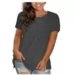 KOG Damen T-Shirt Vintage Stil V-Ausschnitt Baumwolle Bluse