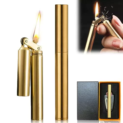 Kreatives Nunchaku Kerosin Feuerzeug - Vintage Winddichtes Messingfeuerzeug für Männer