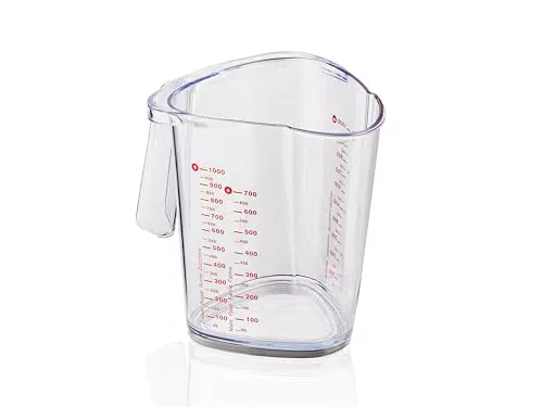 Leifheit Messbecher mit mehrsprachigen Messskalen für Mehl, Zucker und Flüssigkeiten - Ideal zum Backen und Kochen