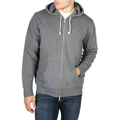 Levi's Herren Zip Up Sweatshirt, Charcoal Heather XX