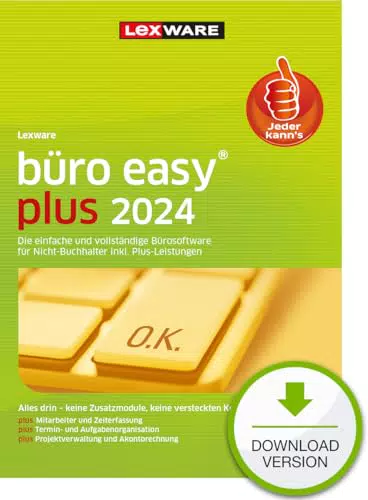 Lexware Büro Easy Plus 2024 | PC Aktivierungscode per Email | Bürosoftware mit hohem Funktionsumfang