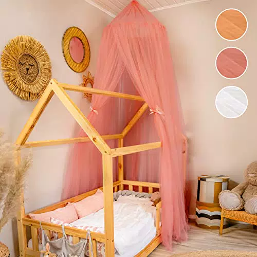Betthimmel für Mädchen - Riesiger Baldachin aus Tüll für kleine Prinzessinnen - Perfekt für Babybett, Kinderbett oder Kuschelecke
