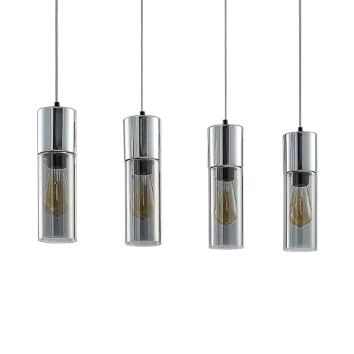 Pendelleuchte Lindby in Rauchgrau aus Glas und Metall
