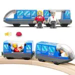 Elektrische Holzeisenbahn Lokomotive - Kompatibel mit Thomas, Brio, Chuggington - Spielzeug für Kinder