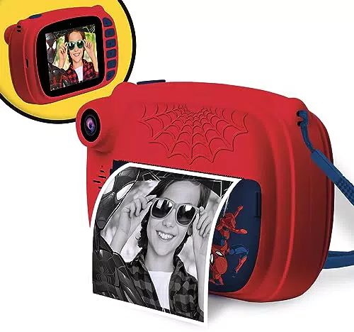 Spider-Man Sofortbildkamera mit Hi-Tech Funktionen - 4 Zoll Farbbildschirm - Dual Kamera für Selfies - Video - 180 Fotos - Rahmen und Aufkleber