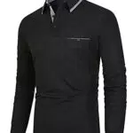 Herren Langarm Poloshirt von LIUPMWE - Klassisches Kariertes Polohemd - Regular Fit - Golf T-Shirt