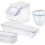 LOCK & LOCK Gebäckset - Vorratsdosen zum Backen - Butterdose, Eierdose, Mehldose und Messbecher - BPA-frei