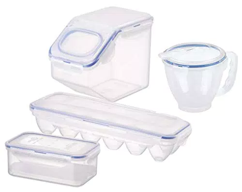 LOCK & LOCK Gebäckset - Vorratsdosen zum Backen - Butterdose, Eierdose, Mehldose und Messbecher - BPA-frei