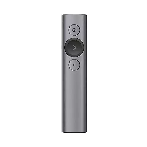 Logitech Spotlight Presenter - Bluetooth & 2.4 GHz Verbindung - Digitaler Laserpointer - 30m Reichweite - Timer - Vibrationsalarm - Kompatibel mit PC/Mac/Android/iOS