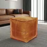 Louis Donné Pouf Hocker aus PU-Leder - Quadratischer Sitzhocker (45x45x45cm)