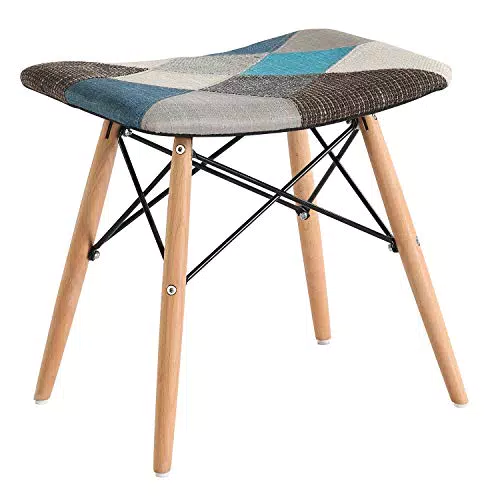 LOVEMYHOUSE Patchwork Hocker Retro - Modernes Design aus Holz