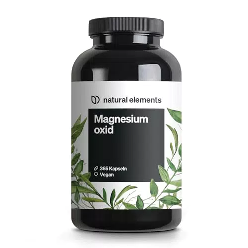 Magnesiumoxid Kapseln - Laborgeprüft und hochdosiert - Vegan - 667mg Magnesium pro Kapsel