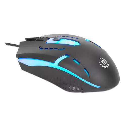 Gaming Maus Manhattan RGB mit Kabel und 4 programmierbaren Tasten - 1500 DPI USB Maus für Laptop und PC