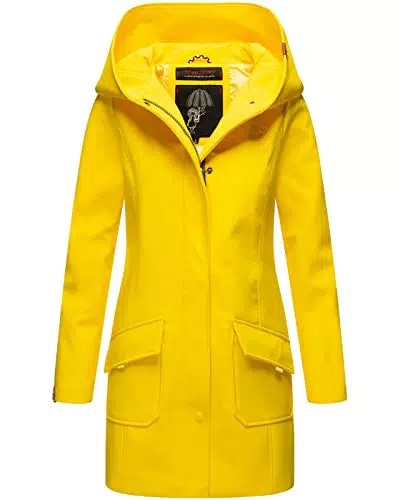 MARIKOO Damen Regen Jacke Softshell Jacke Windbreaker Herbst Jacke Übergangsjacke Winterjacke Parka Regen Mantel Kapuze Mayleen Softshelljacke