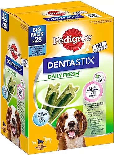 Pedigree DentaStix für mittelgroße Hunde - Zahnpflegesnack für gesunde Zähne und frischen Atem