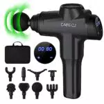 Massagepistole Massage Gun CARECJ Elektrisches Massagegerät Handmassagegerät bis zu 9600U/min mit 8 Massageköpfen und 32 Geschwindigkeiten für Nacken Schulter Tiefen