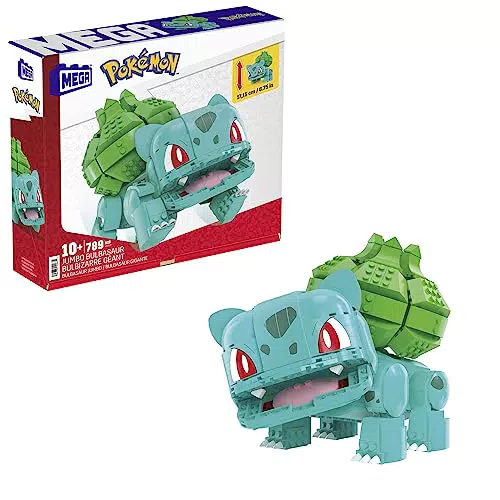 Jumbo Bisasam Baukasten mit beweglichen Pokémon Figuren - Authentische Details, 18 cm groß, für Kinder ab 8 Jahren