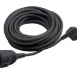 Meister Schutzkontakt-Verlängerung - 5 m Kabel - schwarz - Kunststoffleitung - IP20 Innenbereich / Kupplung mit Berührungsschutz / Schuko-Verlängerung / 7432520