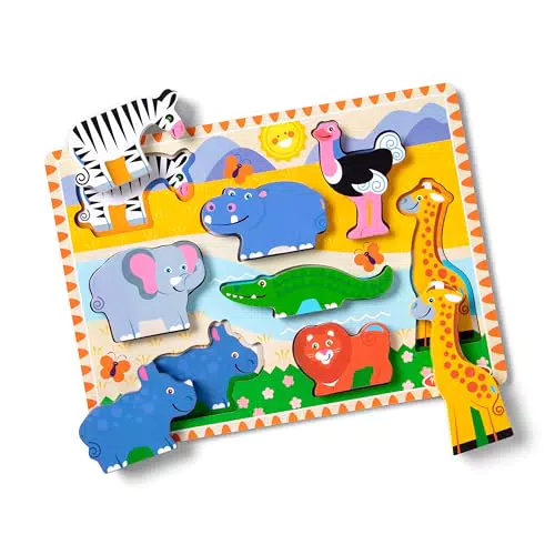 Melissa & Doug Safaripuzzle aus Holz | Extra große Teile | Puzzles für Kinder ab 3 Jahren