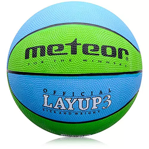 Meteor® Kinder Basketball Layup Größe 4 - Ideal für Kinderhände 5-10 Jahre - Mini Basketball für Outdoor-Spaß