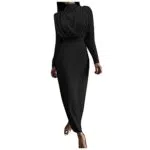 MICKURY Abendkleid mit Lochstickerei und Langarm