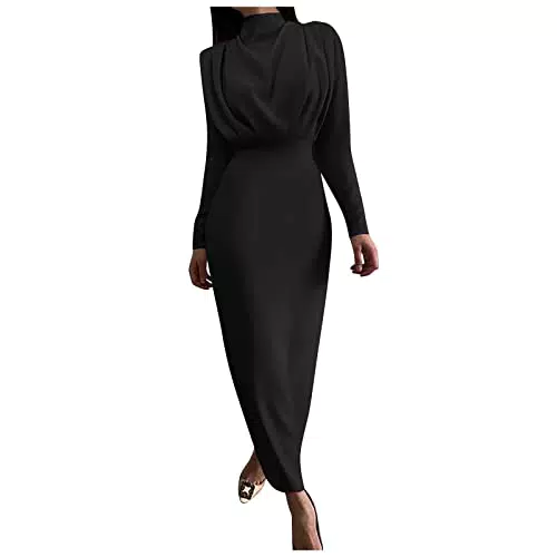 "MICKURY Abendkleid mit Lochstickerei und Langarm"