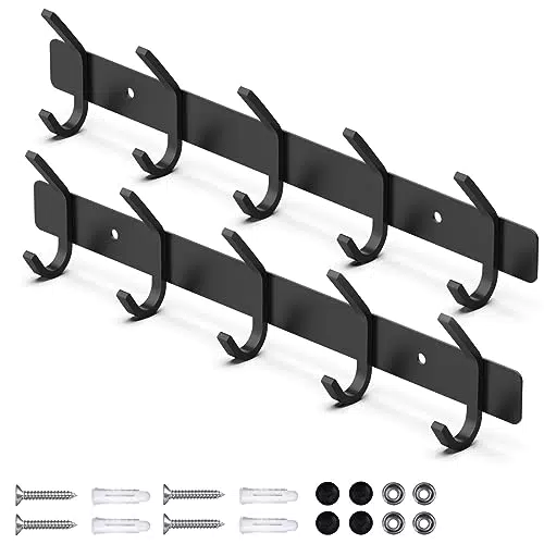 MSIHEY Garderobenhaken Wand mit 5 Haken Metall Hakenleiste - Ideal für Küche, Badezimmer und Flur