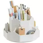 Organizer für Schreibtisch - MSIHEY Drehbarer Stiftehalter, 360 Grad Rotierend, 9 Fächer, Büro & Make-Up