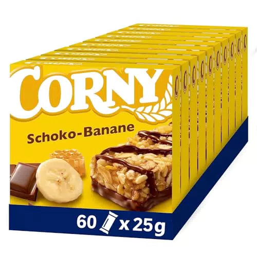 Corny Müsliriegel Schoko-Banane - Leckere Knusperriegel mit Schokolade und Banane