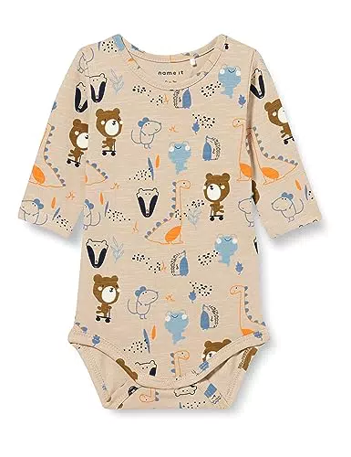 NAME IT Baby-Jungen Langarmbody, Humus