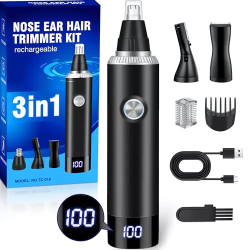 Nasenhaartrimmer USB Wiederaufladbar 3-in-1 Set für Herren und Frauen - Wasserdicht