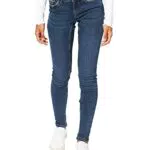 Noisy May Damen Slim Jeans mit Taschen - Dunkelblaue Denim