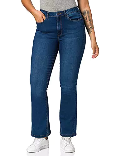 Noisy May Damen Jeans Flare - Modell Nmsallie Hw - Medium Blue Denim