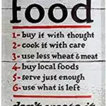 Retro Blechschild Food Don’t Waste It - Geschenkidee für die Küche, Vintage Design mit Spruch