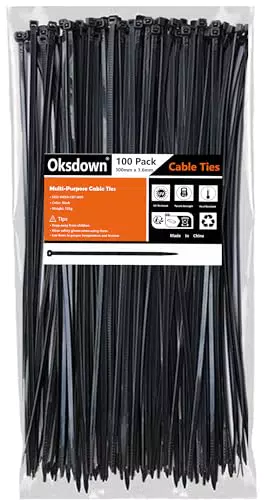 "Oksdown Kabelbinder 300mm Nylon Zugfestigkeit Bis Zu 18kg für Industrie und Gartenbau"
