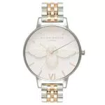 Olivia Burton Damen Quarzuhr mit Zweifarbigem Edelstahlarmband