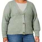 ONLY Damen Strickjacke Langarm V-Ausschnitt Cardigan Grün