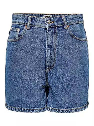 ONLY Damen Shorts Life MOM DNM - Blaue Denim