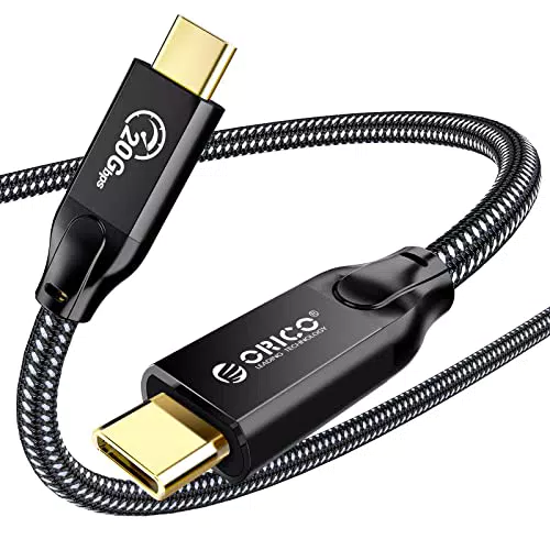ORICO USB C Datenkabel 20 Gbps, USB 3.2 Gen2X2, USB C auf USB C 100W Ladekabel - Kompatibel mit Laptop, Mobiltelefon, Hubs, Docking Stations