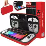 Orzly Tragetasche Kompatibel mit Nintendo Switch und New Switch OLED-Konsole - Schwarze schützende Hülle
