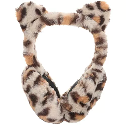 Ohrenschützer Winter mit Leopardenmuster - Flauschige Ohrwärmer für Damen